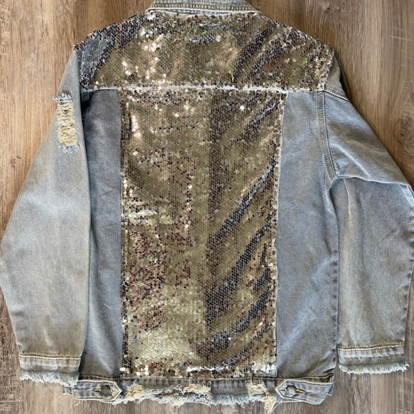 Sequin Denim Jacket - Picture 3 of 7